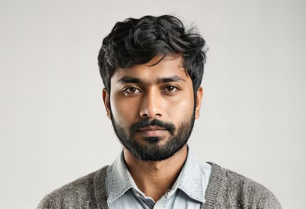 picture indian male passport photo with short hair beard 1046450 20769